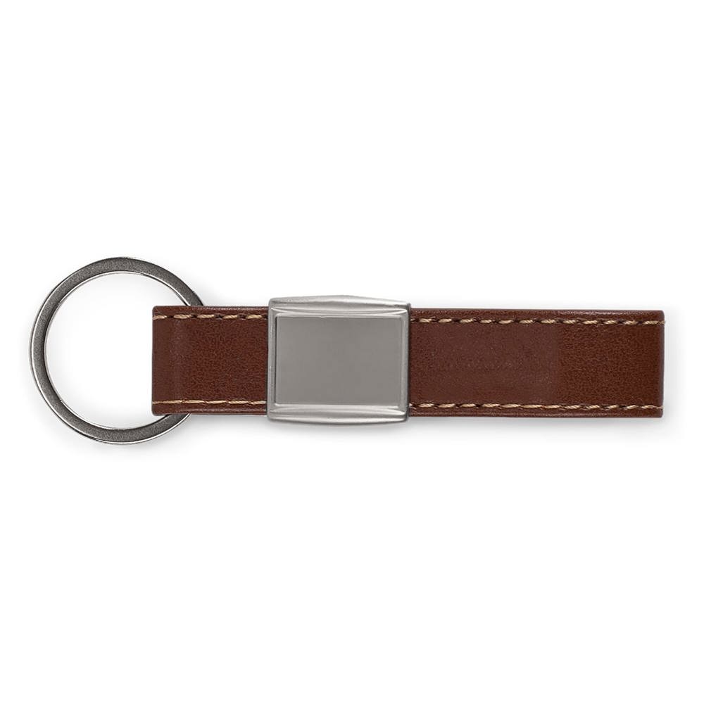 Keyring Metal, real leather